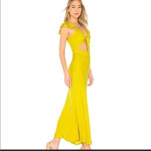 Cleobella Revolve Cut Out Front Tie Yellow Dress